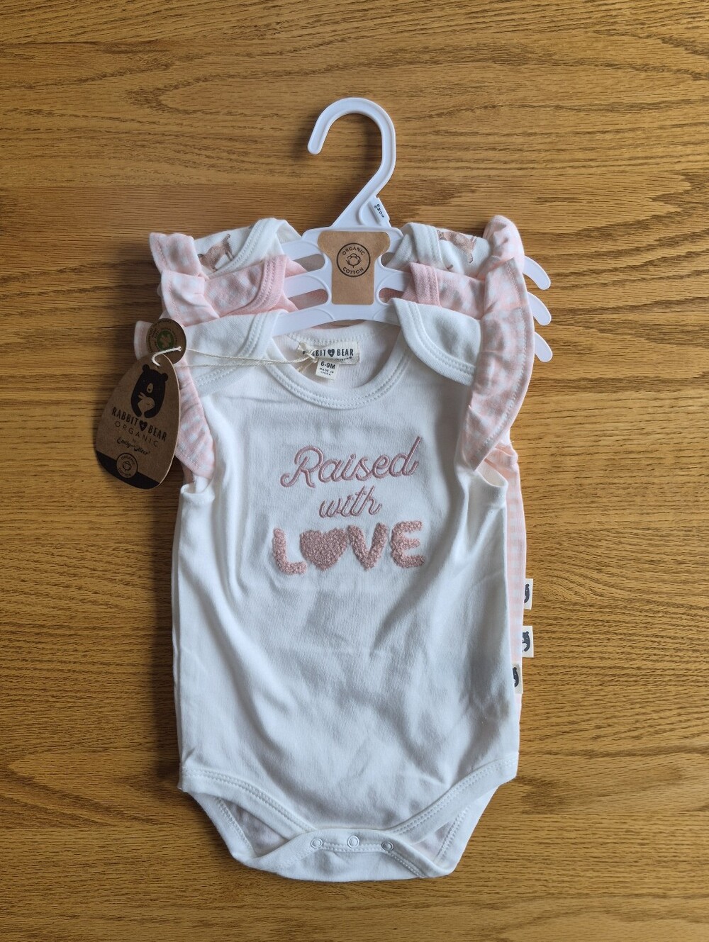 Rabbit + Bear Baby Girl Onesies 6-9 Months - Picture 1 of 16